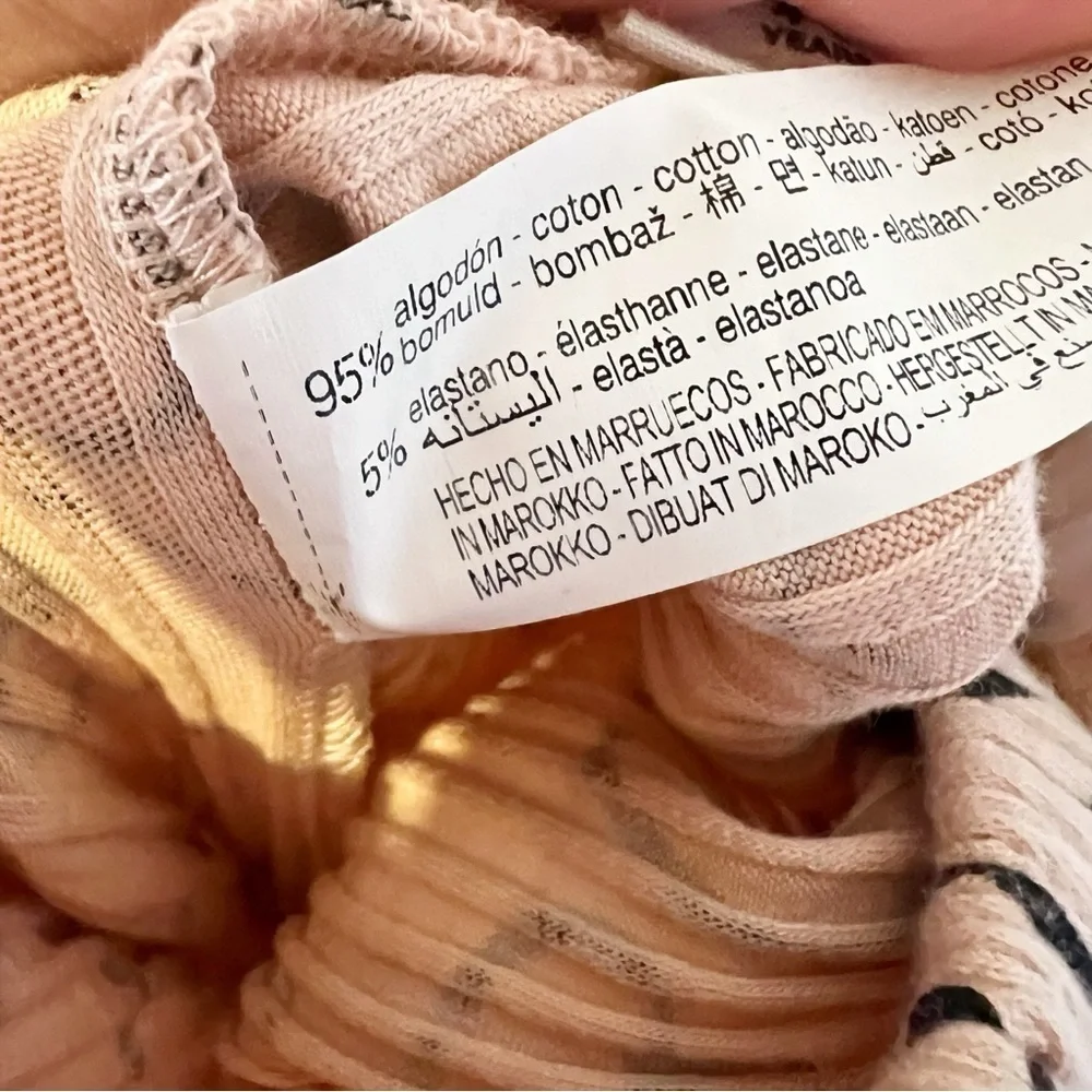 Zara Ribbed‎ Heart Print Pink Black Leggings Balletcore